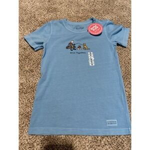 LIFE IS GOOD-GOOD KID T-shirt Blue "Stick Together" Girls Youth New size Small